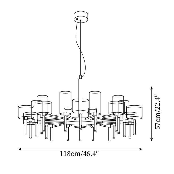 Zonia Lustre Disposition de Cylindres en Verre Chrome - Neutralighting