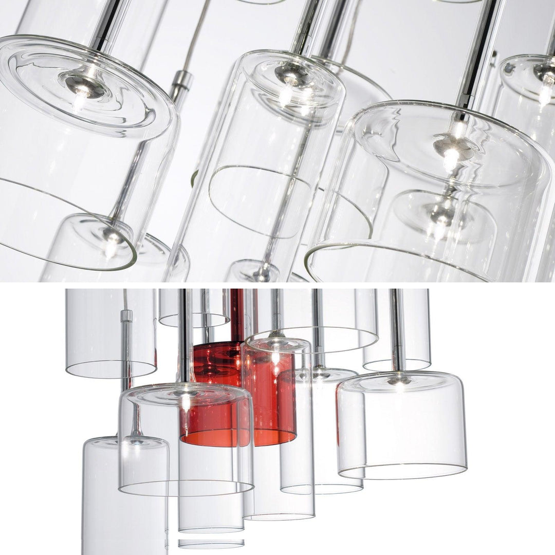 Zonia Lustre Disposition de Cylindres en Verre Chrome - Neutralighting