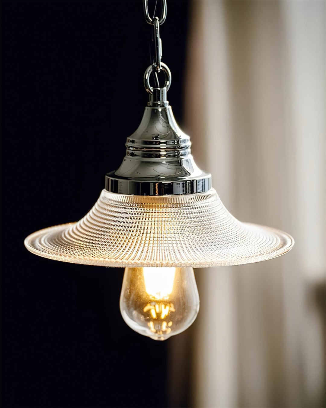 Zowie Lampe Pendente Verre Prismatique &amp; Chrome - Neutralighting