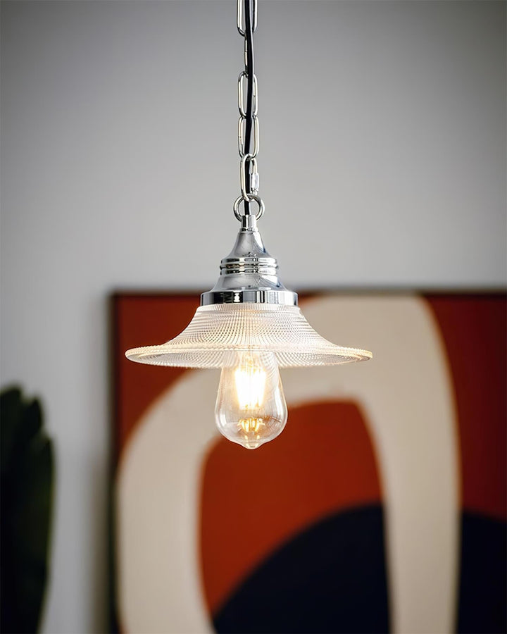 Zowie Lampe Pendente Verre Prismatique &amp; Chrome - Neutralighting