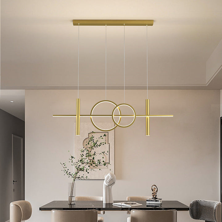 Arisha Suspension Circulaire Moderne LED Métal Noir/Or Salon/Salle à manger - Neutralighting
