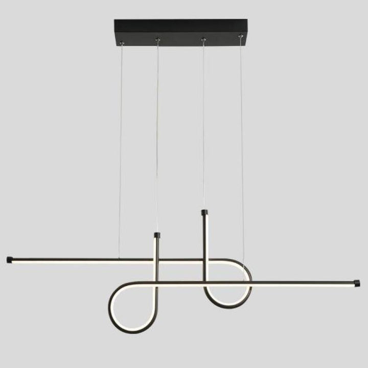 Arisha Suspension Linéaire Moderne, Métal, Noir/Or, Salle à Manger - Neutralighting