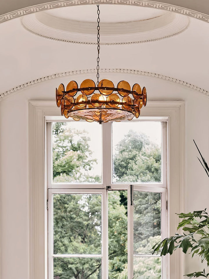 Aurora Chandelier Disque Verre Murano Vintage - Neutralighting