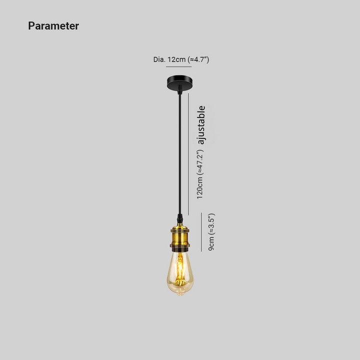 Silva Rétro LED Suspension Noir/Or Métal Verre Chambre À Coucher - Neutralighting