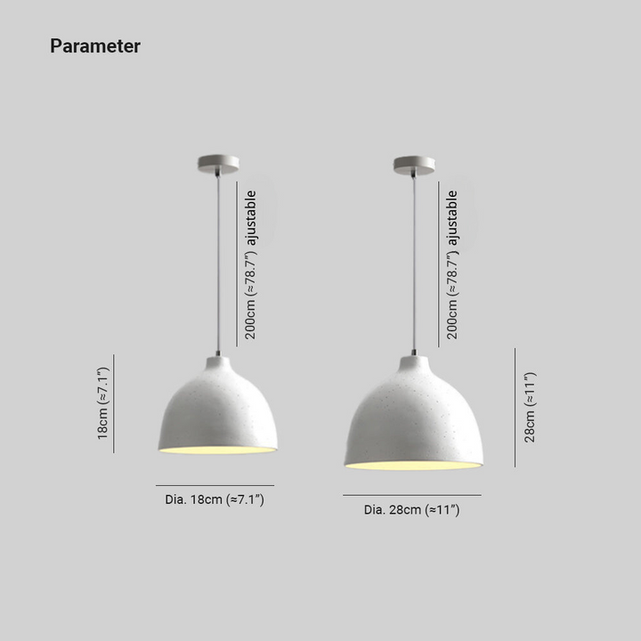 Avi Industriel LED Suspension Résine Bol Chambre À Coucher - Neutralighting