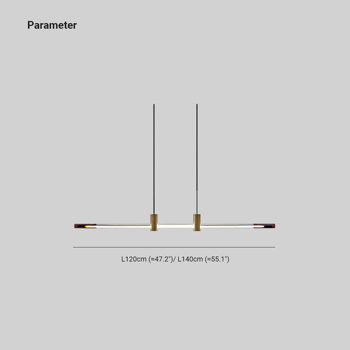 Ray Suspension Linéaire Moderne, Metal/Acrylique, Rouge/Marron, Chambre - Neutralighting