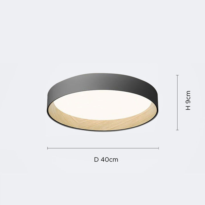Arisha Plafonnier Rond Moderne, Métal/Acrylique, Blanc/Gris/Noir, Salon - Neutralighting