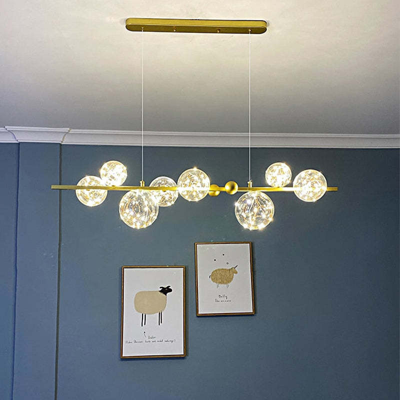 Valentina Suspension Boule Moderne, Métal/Verre, Doré/Noir, Salon - Neutralighting