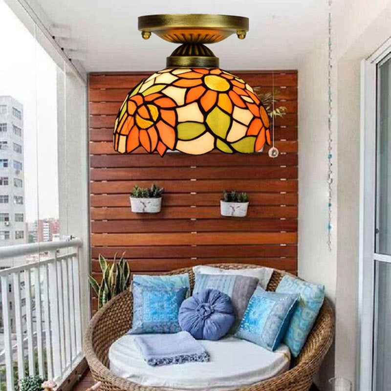 Plafonnier Tiffany Verre LED