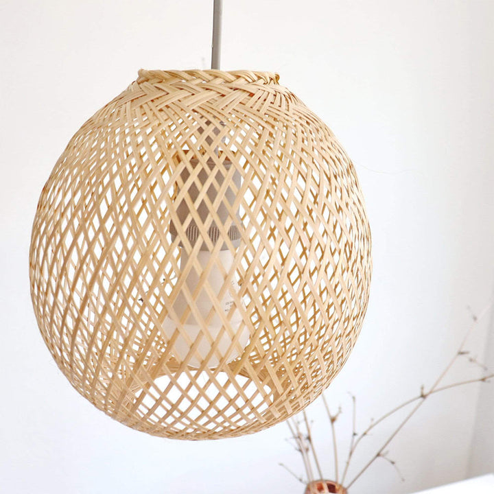 Ritta Suspension Ronde Créative Bambou Chambre à Coucher Salon - Neutralighting