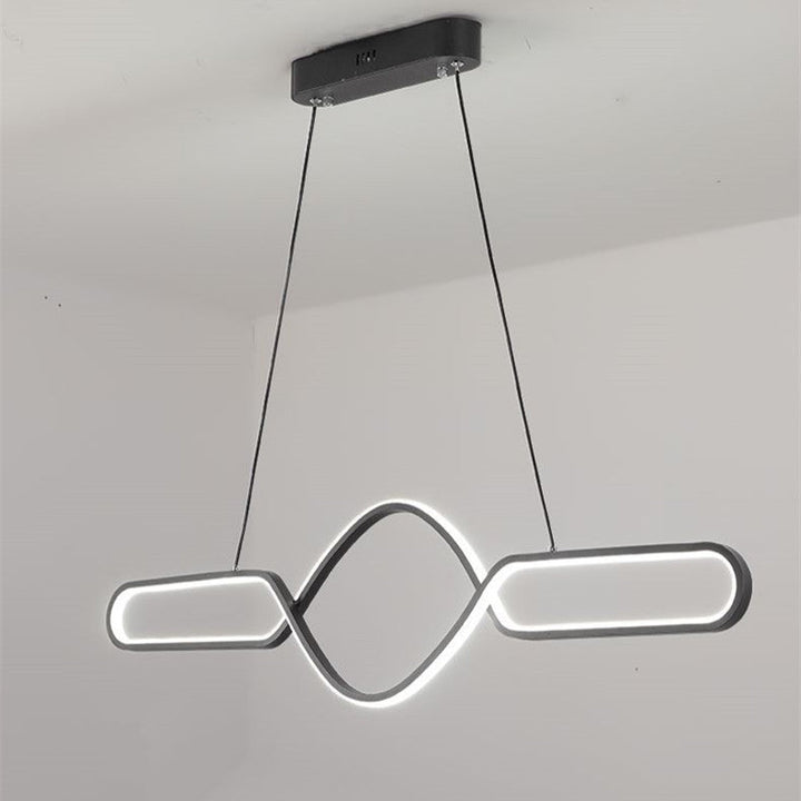Arisha Suspension LED Linéaire, Métal/Gel de Silice, Noir/Or, Salle à Manger - Neutralighting