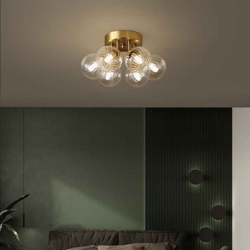 Plafonnier Valentina Verre Cuivre LED 9W