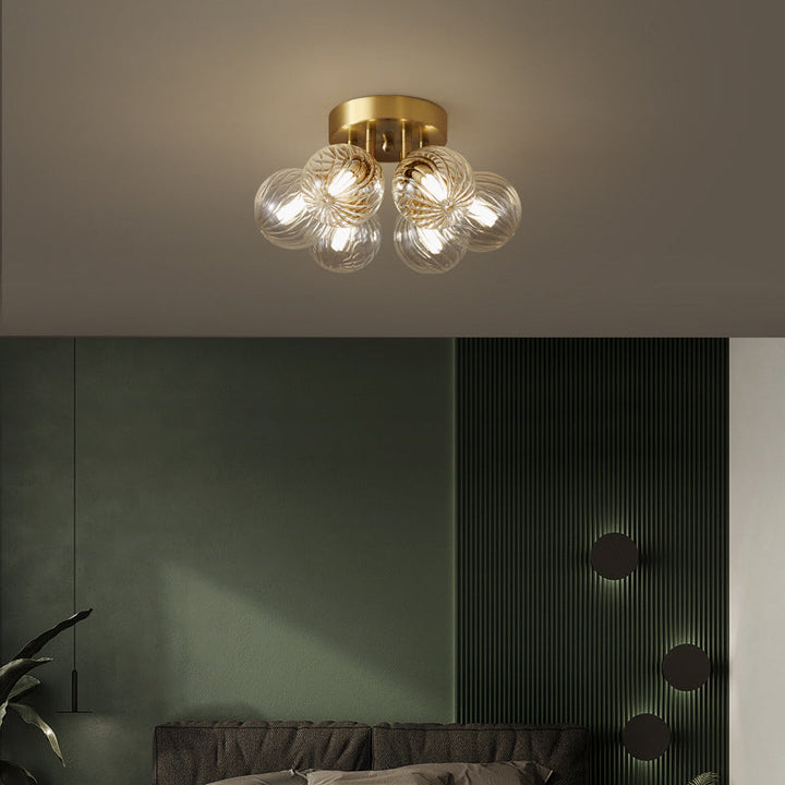 Valentina Plafonnier Boule Verre Transparent Vintage, Chambre - Neutralighting