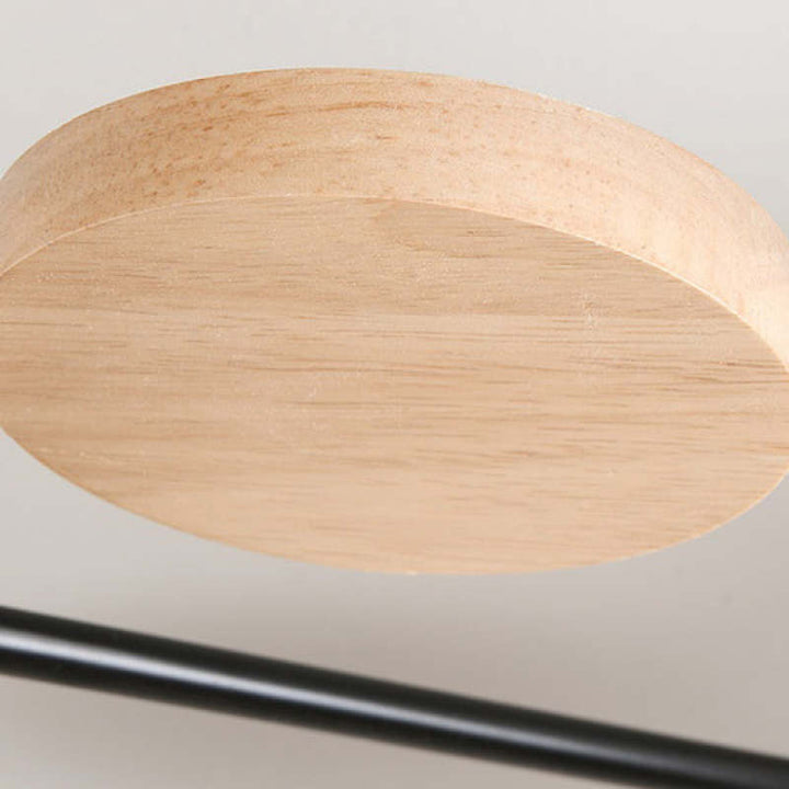 Arisha Plafonnier Rond Moderne, Métal/Bois, Blanc/Vert/Gris, Salon - Neutralighting