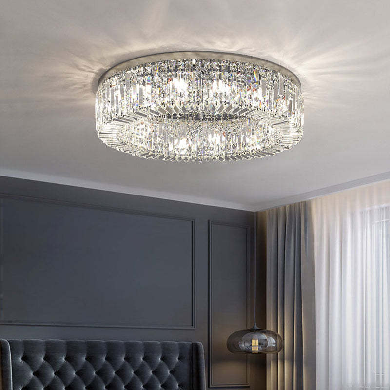 Kristy Plafonnier Anneau Moderne, Métal/Cristal, Chrome/Doré, Salon - Neutralighting