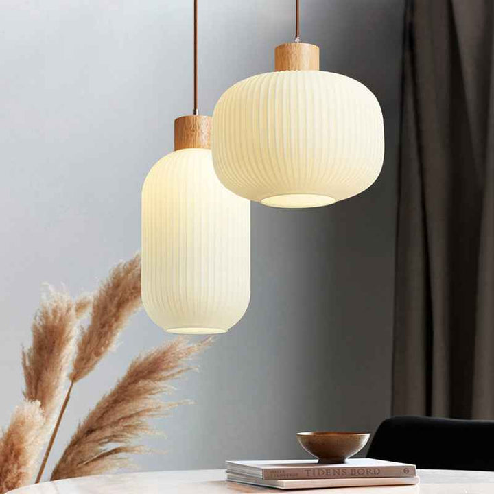 Muto Luminaires Suspension LED Moderne Bois/Verre Salon/Salle à manger - Neutralighting