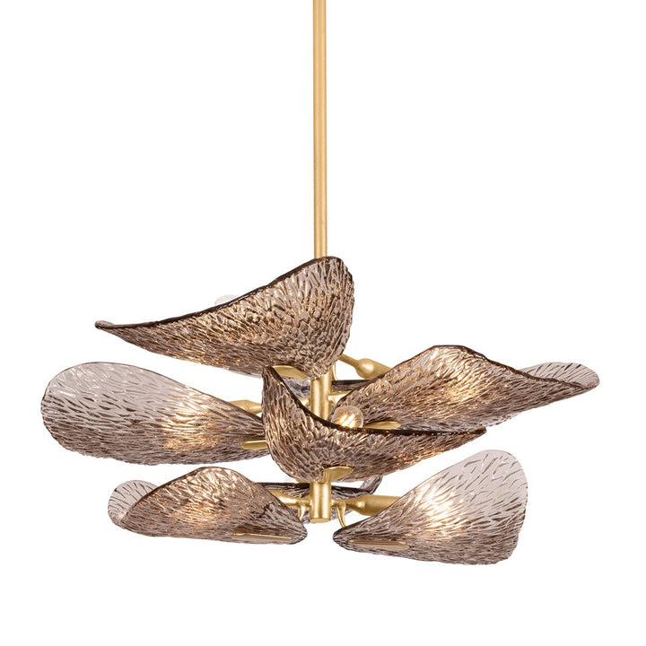 Aurora Chandelier en Verre Pétale Superposé Bronze - Neutralighting