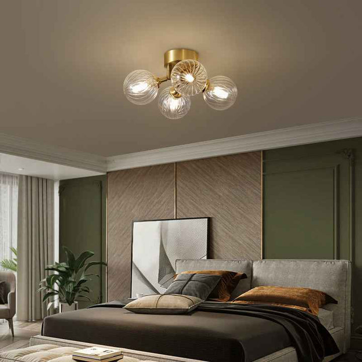 Plafonnier Valentina Verre Cuivre LED 9W