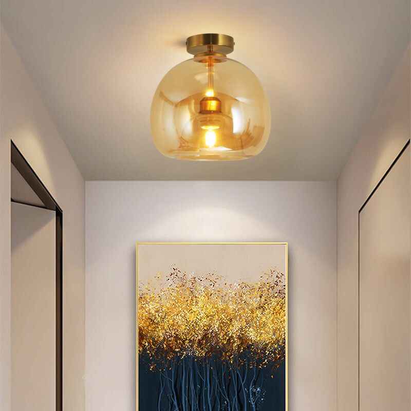 Plafonnier Rhea Verre Cuivre LED