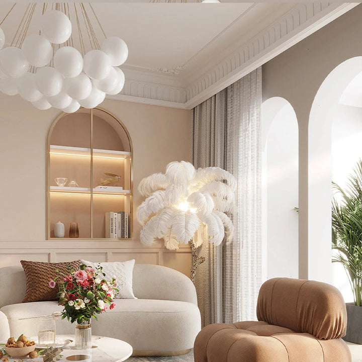 Valentina Lustre Globe Modenre, Fer/Verre, Noir/Blanc, Salon - Neutralighting