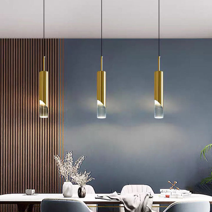 Ray Luminaires Suspension LED Simple Acrylique/Métal Or/Noir Salon - Neutralighting