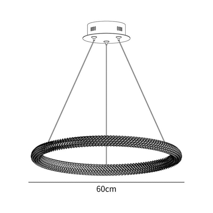 Kristy Suspension Anneau Minimaliste, Metal/Cristal, Blanc, Chambre - Neutralighting