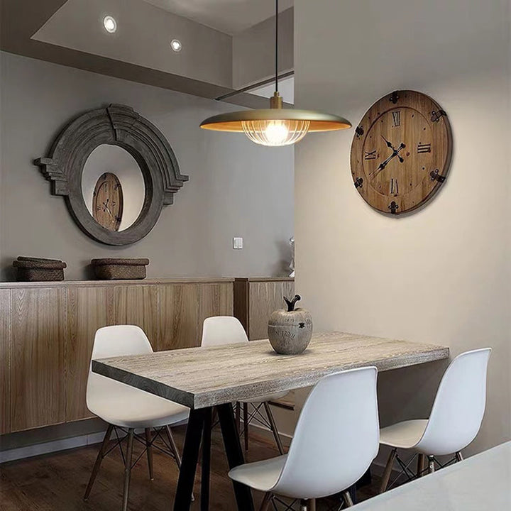 Arisha Suspension Ronde Moderne LED Luxe Métal, Or/Gris/Noir/Marron/Bois, Salon - Neutralighting