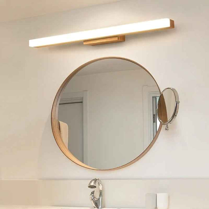 Quinl Applique Murale Miroir Linéaire Minimaliste. Bois. Noyer. Salon - Neutralighting