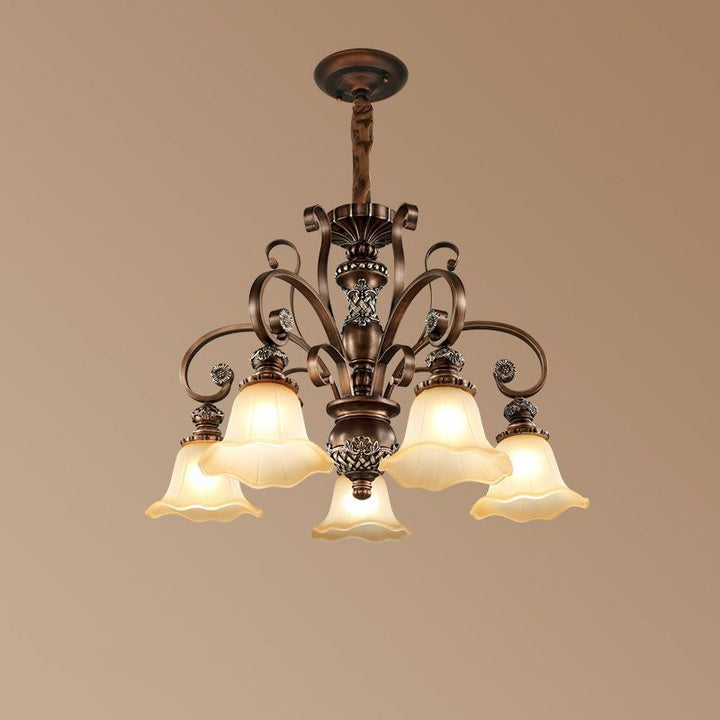 Arisha Rétro Fleur Suspension Métal Verre Salon Chambre à Coucher - Neutralighting