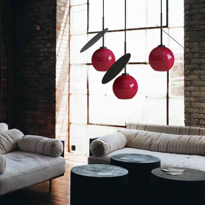 Valentina Suspension Cerise Design LED Métal/Verre Rouge/Noir/Blanc/Or Salon/Chambre - Neutralighting