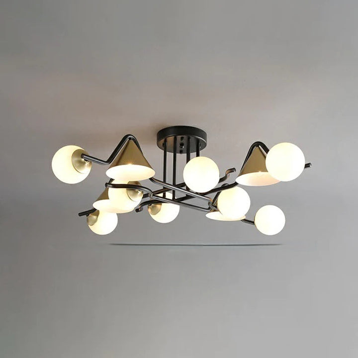 Arisha Design LED Plafonnier Métal/Verre Salon/Chambre à Coucher - Neutralighting