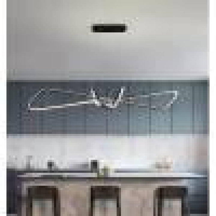 Arisha Suspension Minimalist Geometric Adjustable, Métal, Noir/Or, Salle à Manger - Neutralighting
