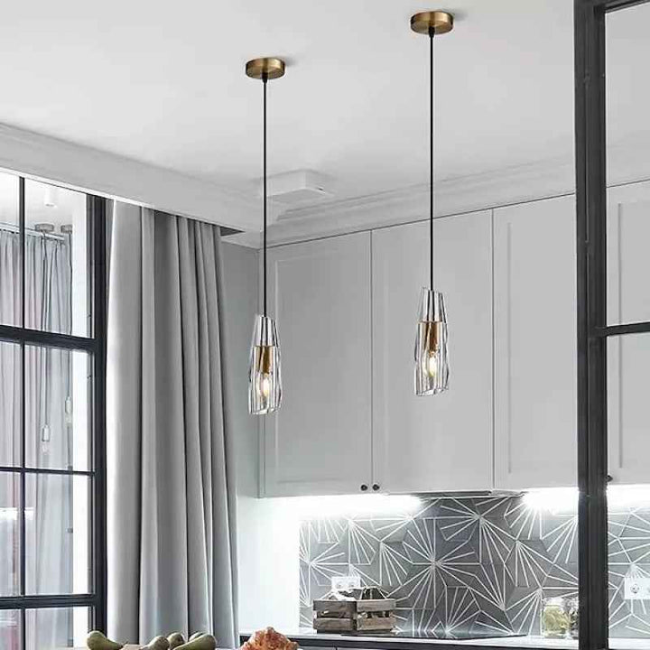 Kristy Luminaires épuré Suspension Moderne LED Métal/Cristal Salon/Salle à manger - Neutralighting