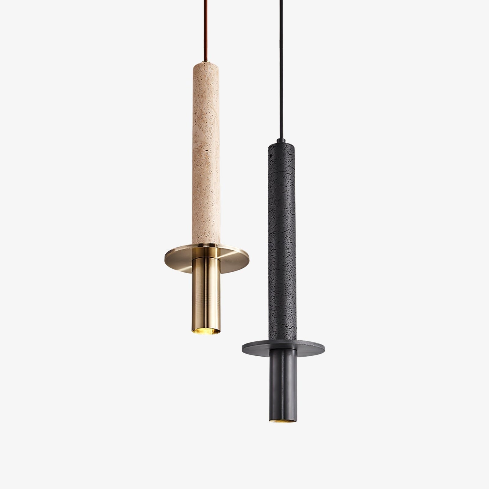 Avdoryra Suspension Double Cylindre en Travertin - Neutralighting