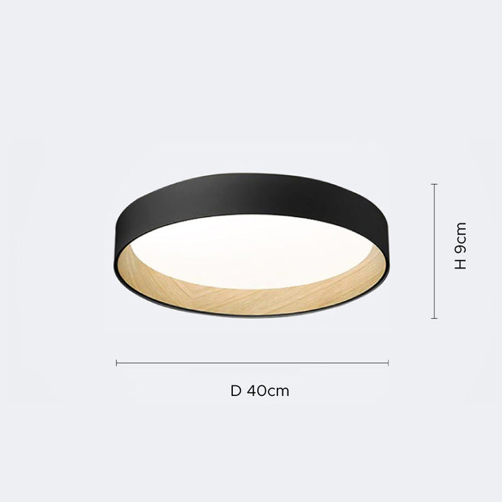 Arisha Plafonnier Rond Moderne, Métal/Acrylique, Blanc/Gris/Noir, Salon - Neutralighting
