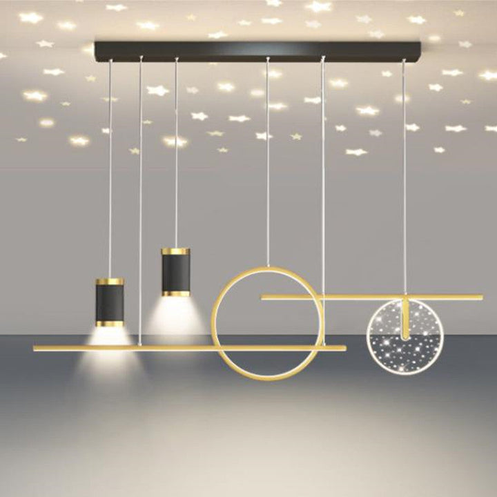 Arisha Luminaires Suspension Etoilé Moderne, Métal, Noir/Blanc/Or, Salon - Neutralighting