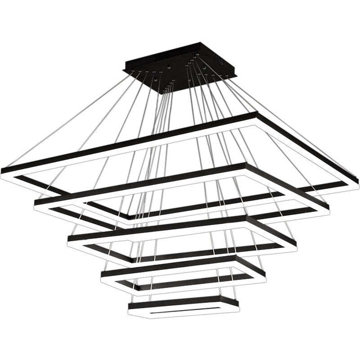 Arisha Suspension Rectangulaire Nordique, Métal/Acrylique, Noir, Chambre à Coucher/Salon - Neutralighting