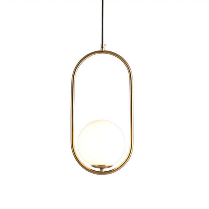 Ilra Suspension Anneau/Boule Moderne. Métal/Acrylique. Doré/Noir. Salon - Neutralighting