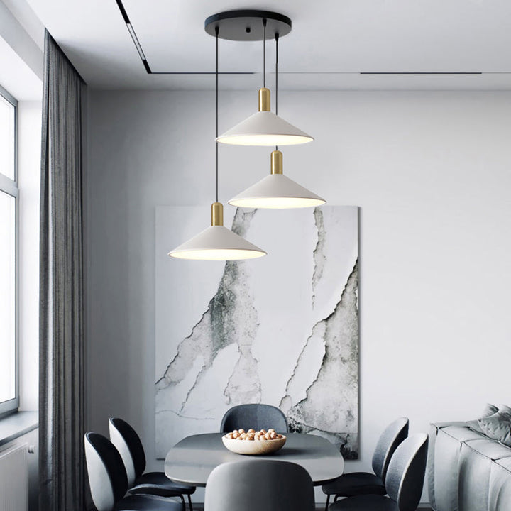 Arisha Suspension Moderne LED Acrylique/Métal, Noir/Blanc/Or, Salon - Neutralighting