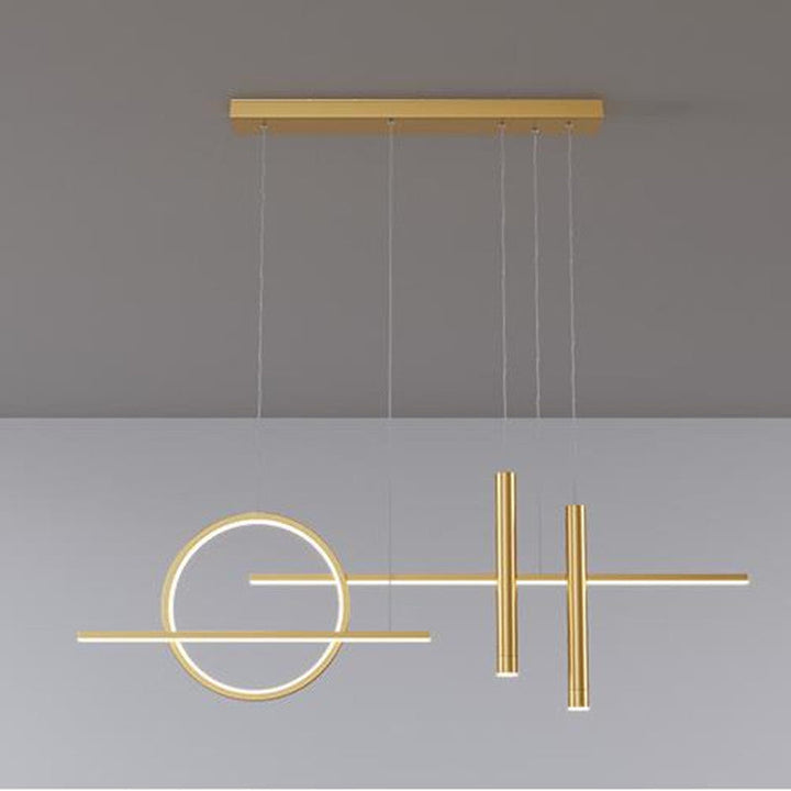 Arisha Suspension Linéaire Moderne, Métal/Acrylique, Noir/Or, Bar/Restaurant - Neutralighting