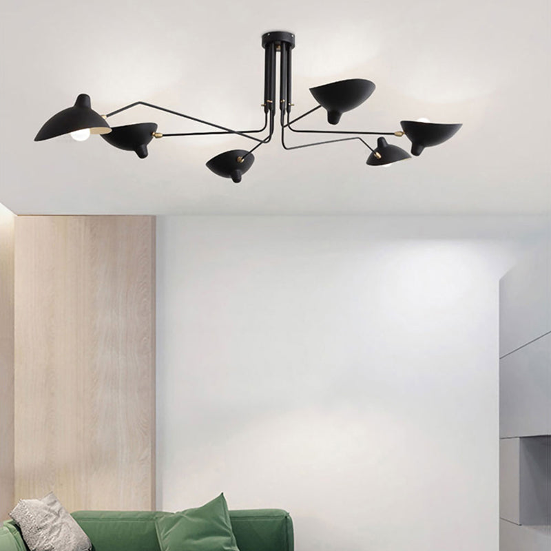 Arisha Luminaires Suspensions Industrielle Moderne Métal Noir Salle d&