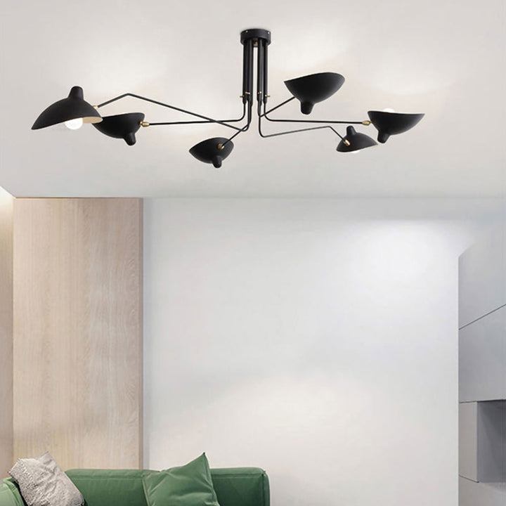 Arisha Luminaires Suspensions Industrielle Moderne Métal Noir Salle d&