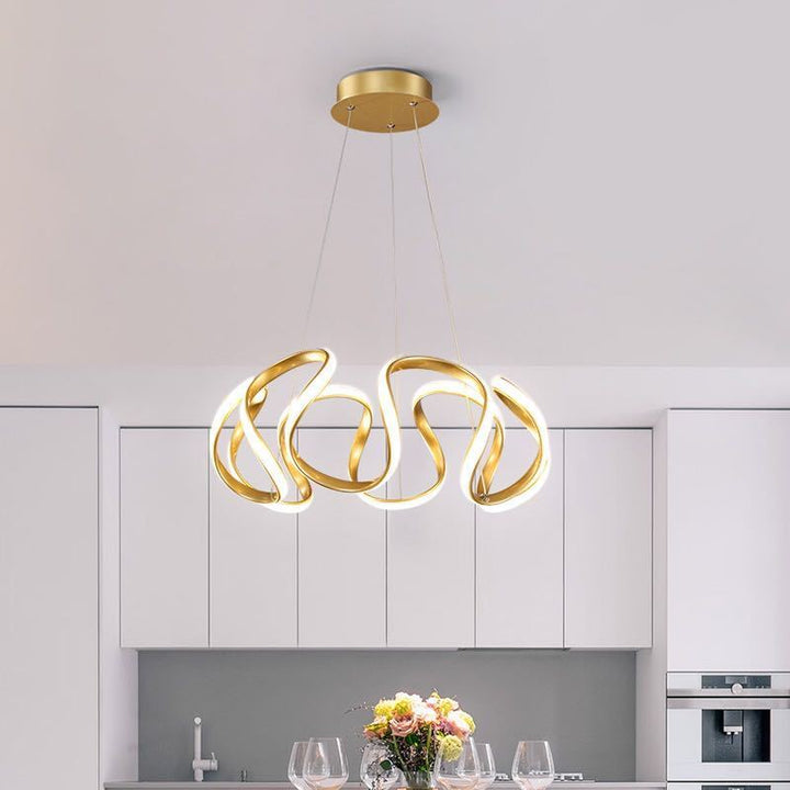 Clyra Suspension Linéaire Moderne Doré/Café/Gris. Salon - Neutralighting