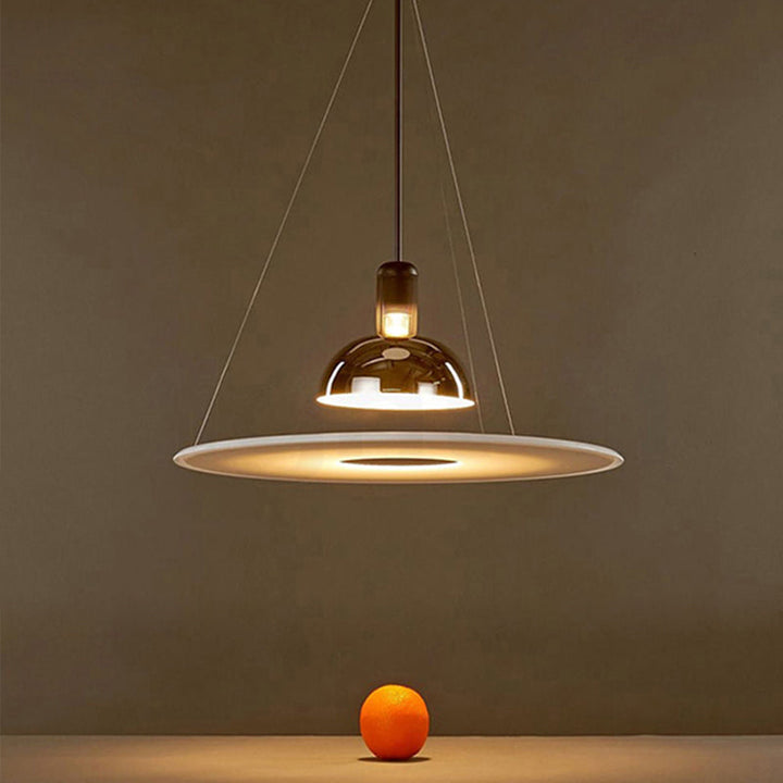 Arisha Suspension LED Moderne Métal/Acrylique Chromé/Noir - Neutralighting
