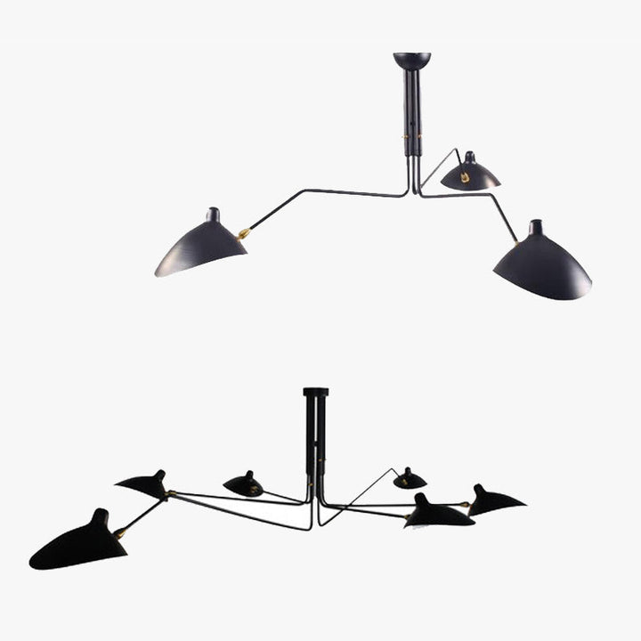 Arisha Luminaires Suspensions Industrielle Moderne Métal Noir Salle d&