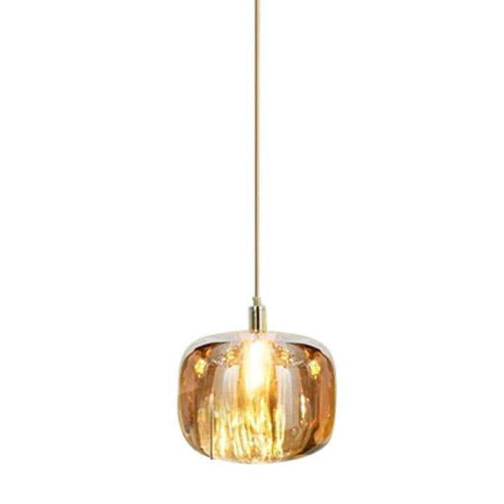 Thira Suspension Ronde Moderne. Métal/Verre. Ambre/Claire/Gris Fumé. Salon - Neutralighting