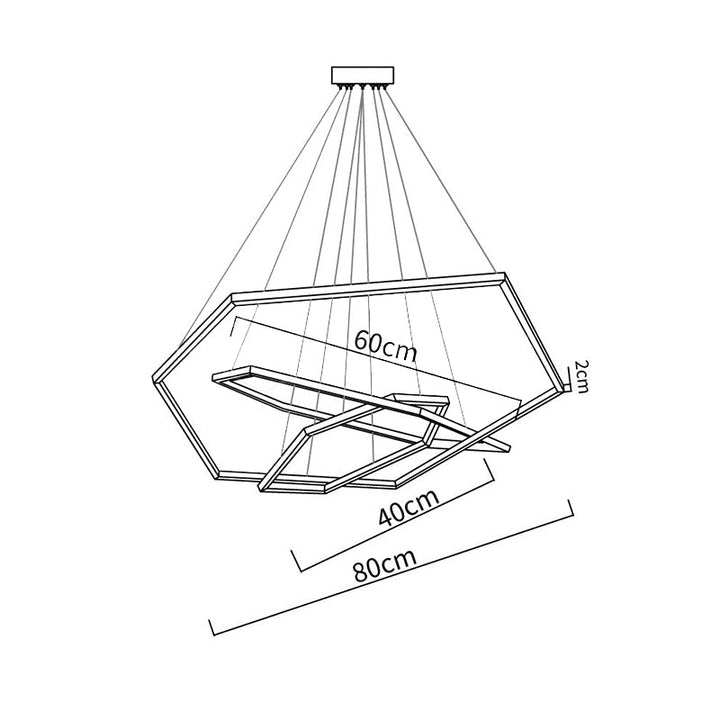 Ray Suspension Géométrique Contemporain, Métal, Doré, Salon/Chambre à Coucher - Neutralighting