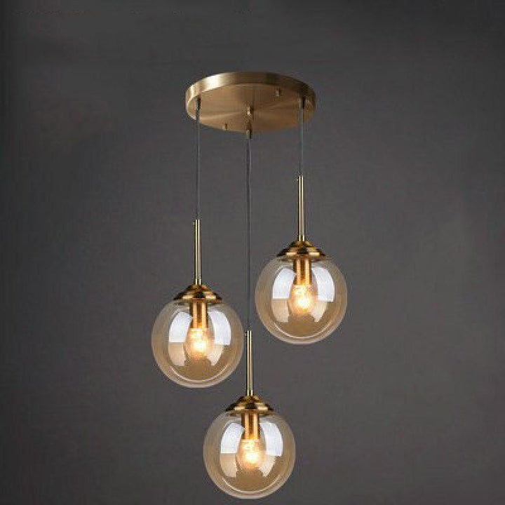 Narell Luminaires Suspension Verre Transparent Ambre - Neutralighting