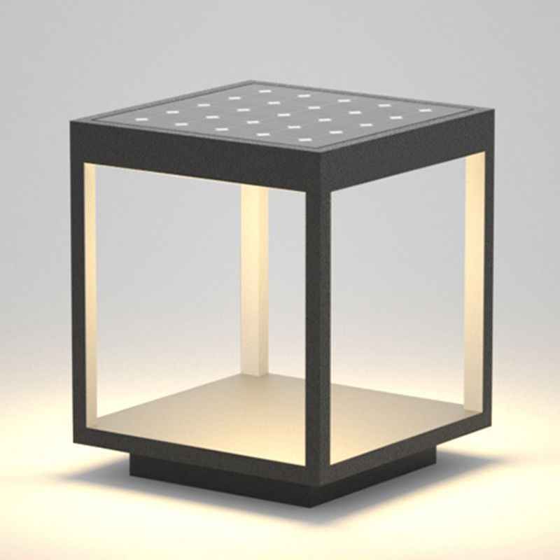 Ray Lampe de Poteau Rectangulaire Moderne, Métal, Noir, Jardin - Neutralighting