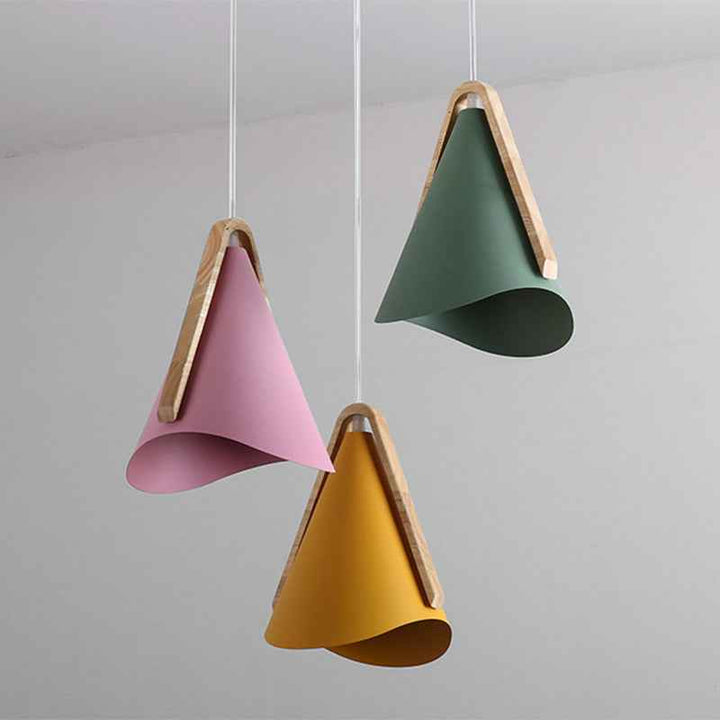 Valentina Suspension 5 Couleurs, Bois/Métal Vert/Rose Salon - Neutralighting